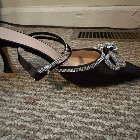 Wedding shoes size 9 never worn , black and white - Picture 6 of 7